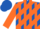Silk - Royal blue and orange diagonal stripes, orange stripes on sleeves, royal blue cap