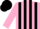 Silk - Pink and black stripes, black cap