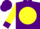 Silk - Purple, 'd' on yellow ball, purple cuffs on yellow sleeves