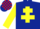 Silk - DARK BLUE, yellow cross of lorraine and sleeves, dark blue and red check cap