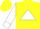 Silk - Yellow, triangle on white triangle, white bands and cuffs on sleeves