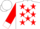 Silk - White, red 'w/g' and stars, white cuffs on red sleeves