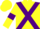 Silk - Yellow body, purple cross sashes, yellow arms, purple armlets, yellow cap