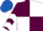 Silk - Maroon and white (quartered), chevrons on sleeves, royal blue cap