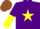 Silk - Purple, yellow star, halved sleeves, brown cap