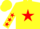 Silk - Yellow, red star, red stars on sleeves