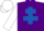 Silk - Purple, royal blue cross of lorraine, white sleeves & cap