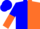 Silk - Blue, orange 'n' with orange/white halves