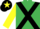 Silk - Emerald green, black cross sashes, yellow sleeves, black armlet, black cap, yellow star