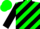 Silk - Green, black diagonal stripes, black sleeves, green cap