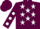 Silk - Maroon, white stars, maroon sleeves, white spots