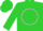 Silk - Lime green, white 'ms' in white framed circle