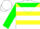 Silk - White, yellow hoops with green yoke, white, yellow and green sleeves