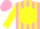 Silk - Pink, yellow disc, yellow stripes on sleeves, pink cap