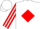 Silk - White with 'mrt' in red diamond, red sleeves with white stripes, white cap