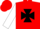 Silk - Red, black maltese cross, white sleeves, red cap
