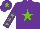 Silk - Purple, light green star, light green stars on sleeves, light green star on cap