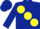 Silk - Dark blue, large yellow spots, dark blue cap
