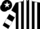 Silk - Black and white stripes, hooped sleeves, black cap, white star