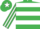 Silk - Emerald green & white hoops, striped sleeves, white star on cap