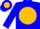 Silk - Blue, gold ''f/c'' moon & sun emblem
