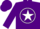Silk - Purple, white star inside white framed circle with white moons