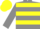 Silk - Grey, yellow hoops, yellow stripe on grey sleeves, grey and yellow cap