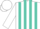 Silk - White, turquoise stripes, white sleeves, white cap