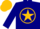 Silk - Navy, gold 'mrp' in star and moon circle, navy cap