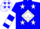 Silk - Blue, white diamond, blue 'g' white stars, white bars on sleeves