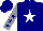 Silk - Navy blue, white star, navy blue stars on grey sleeves, navy blue cap