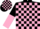 Silk - Black and pink check, halved sleeves