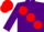 Silk - Purple, large red spots, red cap