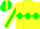 Silk - Yellow, green diamond belt, ''j-a-r'' on green stripe