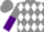 Silk - Grey, white diamonds, grey and purple halved sleeves