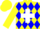 Silk - Yellow, blue diamonds, white cross on back