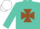 Silk - Turquoise, brown maltese cross, turquoise sleeves, white cap