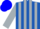 Silk - Royal blue, silver stripes, silver sleeves, blue cap