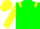 Silk - Green body, yellow epaulettes, yellow arms, green-light cap