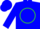 Silk - Blue, lime circle , lime ''g''