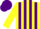 Silk - Yellow body, purple striped, yellow arms, purple cap