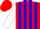 Silk - Red, white emblem, blue stripes on white sleeves, red cap