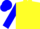 Silk - Yellow, blue air and belt, yellow bars on blue sleeves, yellow and blue cap