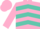 Silk - Pink, turquoise chevrons, pink cuffs on sleeves