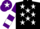 Silk - Black, white stars, purple & white hooped sleeves, purple cap, white star