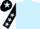 Silk - Light blue, black sleeves, light blue stars, black cap, light blue star