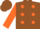 Silk - Brown, orange dots ontan sleeves