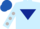 Silk - Light blue, dark blue inverted triangle, light blue sleeves, light grey spots, royal blue cap