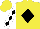 Silk - Yellow, black diamond, black diamonds on white sleeves, yellow cap