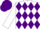 Silk - White, purple diamonds, white sleeves, purple cap